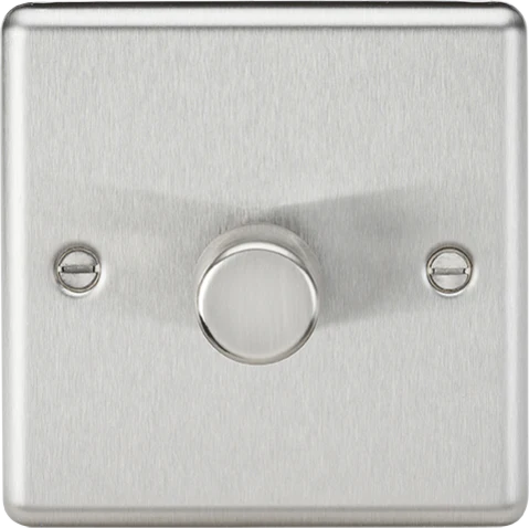 Knightsbridge: CL2191BC, 1G 2-Way Intelligent Dimmer Switch, Brushed Chrome, Rotary Dimming, Overload Protection, 10-200W load