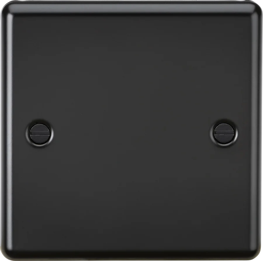 Knightsbridge: CL85MB, 1G Blanking Plate, Matt Black, Rounded Edge Design, IEC 60670-1 Certified, 304 Stainless Steel