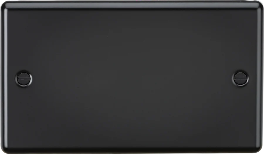 Knightsbridge: CL86MB, 2G Blanking Plate, Matt Black, Rounded Edge, 304 Stainless Steel, IP20, 230V