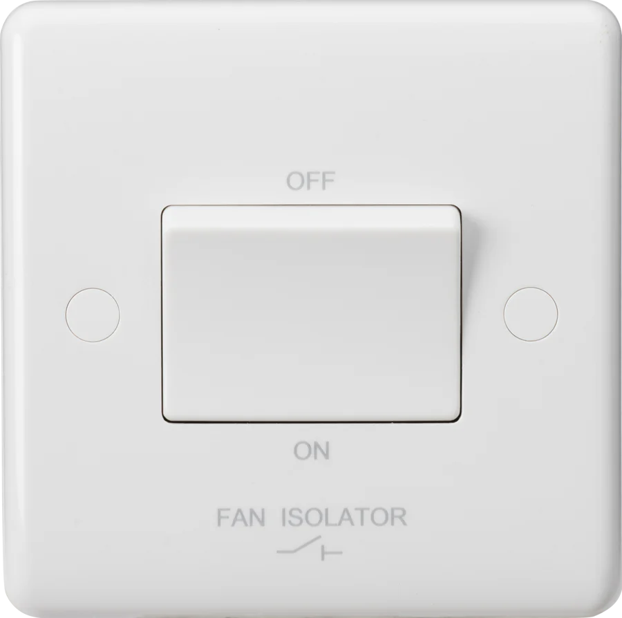 Knightsbridge: CU1100, 10A Fan Isolator Switch, Triple Pole, IP20, White, Curved Edge Design