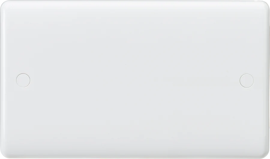 Knightsbridge: CU8360, 2G Blanking Plate, Curved Edge, White Anti-Microbial, 7mm Projection, IP20