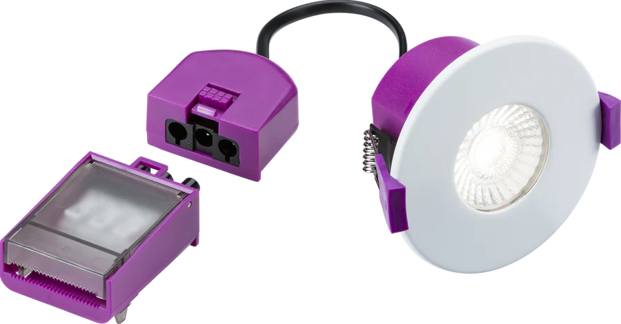 Knightsbridge: SPKEVF, SpektroLED Evo Fixed IP65 Downlight, Fire Rated, 5W/7W Selectable, 2700K-6000K