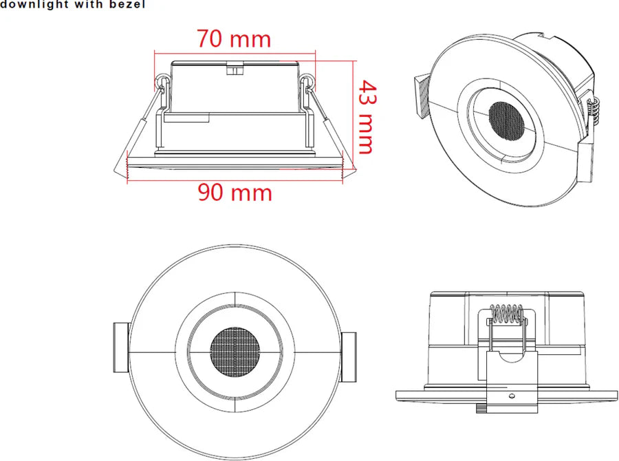 Knightsbridge: SPKEVF, SpektroLED Evo Fixed IP65 Downlight, Fire Rated, 5W/7W Selectable, 2700K-6000K