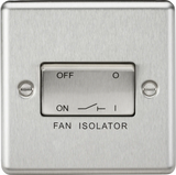 Knightsbridge: CL11BC, 10A Triple Pole Fan Isolator Switch, Rounded Edge, Brushed Chrome, 230V