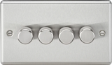 Knightsbridge: CL2194BC, 4G 2-Way Intelligent Dimmer, 10-200W, Brushed Chrome, 230V, Overload Protection