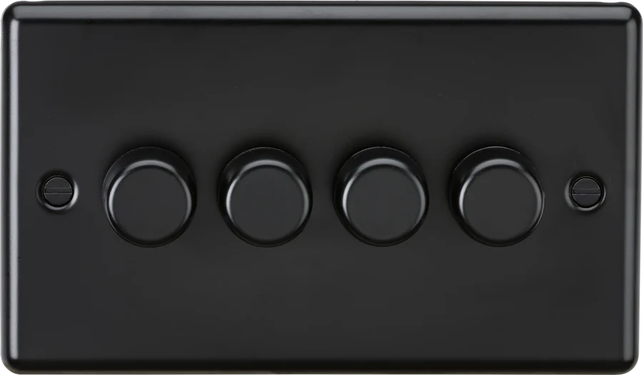 Knightsbridge: CL2194MBB, 4G 2 Way Intelligent Dimmer Switch, Matt Black, 10-200W (5-150W LED), IP20, 230V, Class I