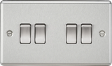 Knightsbridge: CL41BC, 10AX 4G 2-Way Switch, Rounded Edge, Brushed Chrome Finish, 304 Stainless Steel, 230V