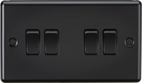 Knightsbridge: CL41MBB, 10AX 4G 2-Way Switch, Matt Black, Rounded Edges, 304 Stainless Steel, 230V, EN 60669-1 Compliant
