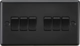Knightsbridge: CL42MBB, 10AX 6G 2-Way Switch, Matt Black Finish, Rounded Edge Design, 230V, EN 60669-1 Certified