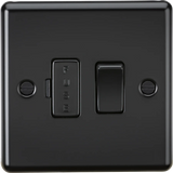 Knightsbridge: CL63MBB, 13A Switched Fused Spur Unit, Double Pole, Matt Black, Rounded Edge Design, BS 1363-4 Certified