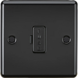 Knightsbridge: CL6MBB, 13A Fused Spur Unit, Matt Black, Rounded Edge Design, BS 1363-4 Certified, 230V