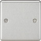 Knightsbridge: CL85BC, 1G Blanking Plate, Rounded Edge, Brushed Chrome Finish, 304 Stainless Steel, 85.75mm x 85.75mm