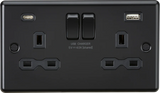 Knightsbridge: CL9940MBB, 13A 2G Switched Socket, Dual USB A+C, Matt Black, Decorative Round Edge