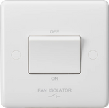 Knightsbridge: CU1100, 10A Fan Isolator Switch, Triple Pole, IP20, White, Curved Edge Design