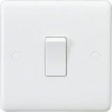 Knightsbridge: CU1200, Curved Edge 10AX Intermediate Switch, Anti-Microbial, White, 230V, EN 60669-1 Certified