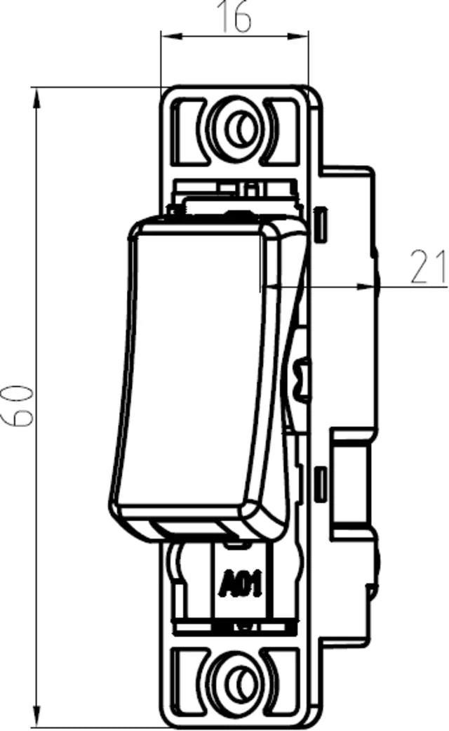 Knightsbridge: CU1200M, 10AX Intermediate Switch Module, Curved Edge, White, Thermoset Resin, IP20, 230V