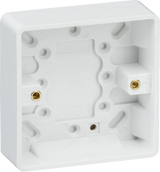 Knightsbridge: CU1400, Curved Edge Single Pattress Box, 25mm, White Thermoset Resin, IP20, Pack of 10