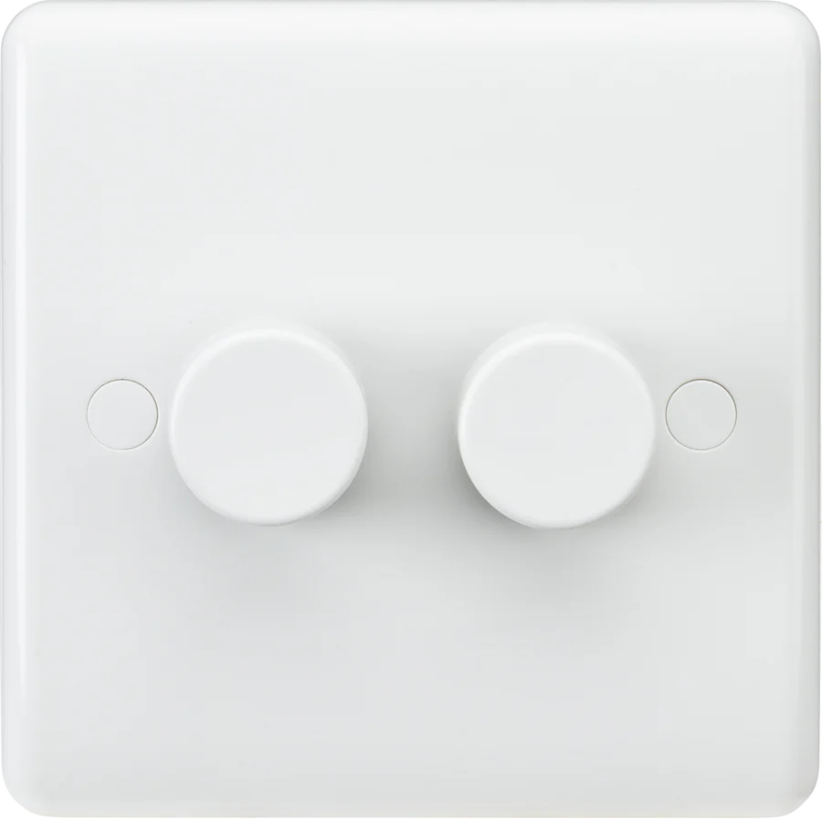 Knightsbridge: CU2162, 2G Leading Edge Dimmer Switch, 40-400W for LED, 2-Way Operation, White, IP20