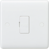 Knightsbridge: CU6000, 13A Fused Spur Unit, Curved Edge Design, White, IP20, 230V, BS 1363-2 Certified