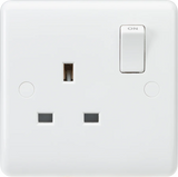 Knightsbridge: CU7000S, 13A 1G Switched Socket, IP20, White, Curved Edges