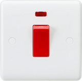 Knightsbridge: CU8331N, 45A Double Pole Switch, Neon Indicator, 1 Gang, White, IP20, Thermoset Resin, 230V